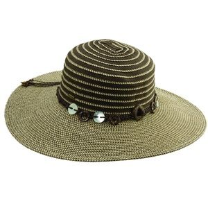 EUC- Scala Packable Brown Ribbon and Paper Sun Hat